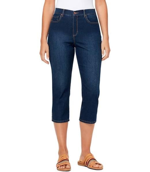 Gloria Vanderbilt Women's Capri Madison Blue Amanda Split-Hem Capri Jeans - Petite 16P