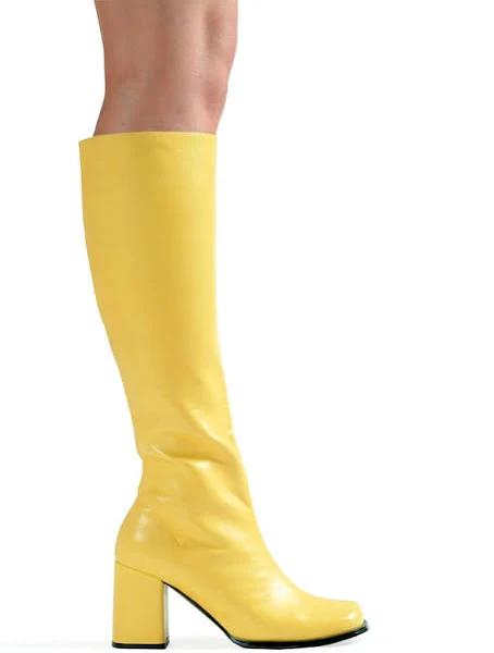 Gogo Yellow Patent Womens Boot - 9