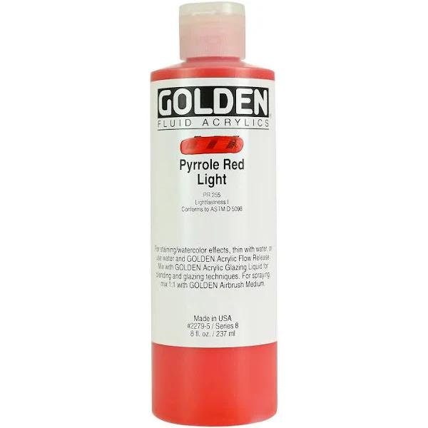 Golden : Fluid : Acrylic Paint : 236ml (8oz) : Pyrrole Red Light