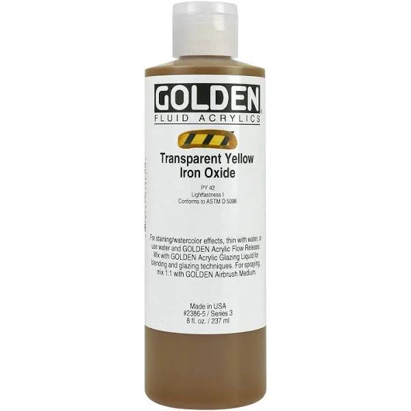 Golden : Fluid : Acrylic Paint : 236ml (8oz) : Transparent Yellow Iron Oxide