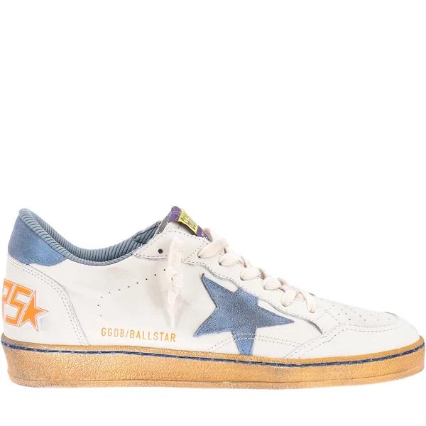 Golden Goose Ball Star Leather Sneakers, Brand Size 46 (US Size 13) in Milk/Powder Blue