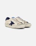 Golden Goose Beige & Blue Super-Star Classic Sneakers