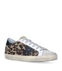 Golden Goose Leather Leopard Print Superstar Sneakers - Brown - 42