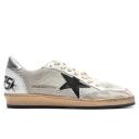 Golden Goose Men's Sneaker Light Silver & White Leather Ball Star Sneaker 43