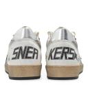 Golden Goose Men's Sneaker Light Silver & White Leather Ball Star Sneaker 43