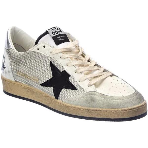 Golden Goose Men's Sneaker Light Silver & White Leather Ball Star Sneaker 43