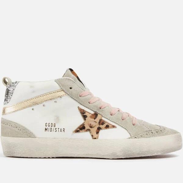 Golden Goose Mid Star Leather Sneakers White