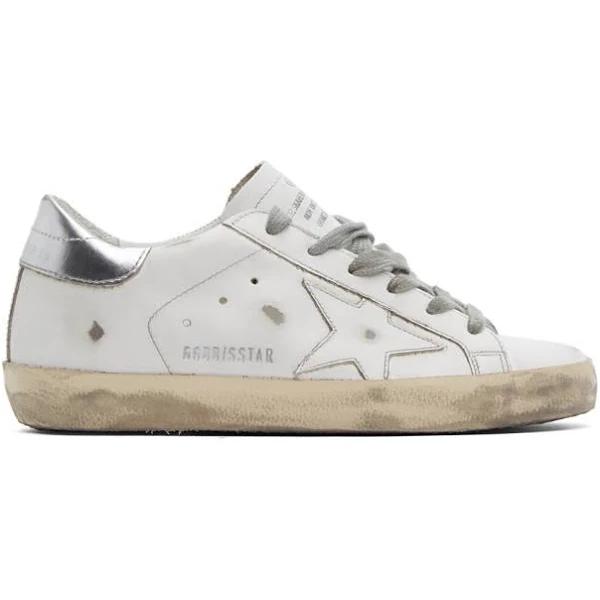Golden Goose Superstar Sneakers | Silver/White | Size 35 | Shopbop