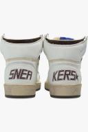 Golden Goose White & Brown Sky-Star Sneakers