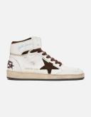 Golden Goose White & Brown Sky-Star Sneakers