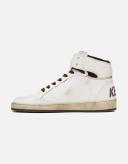 Golden Goose White & Brown Sky-Star Sneakers
