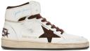 Golden Goose White & Brown Sky-Star Sneakers