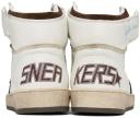 Golden Goose White & Brown Sky-Star Sneakers