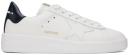 Golden Goose White & Navy Purestar Sneakers