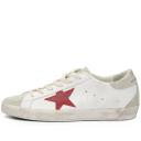 Golden Goose White- Red Leather Super Star Sneakers WHITE/ICE/RED