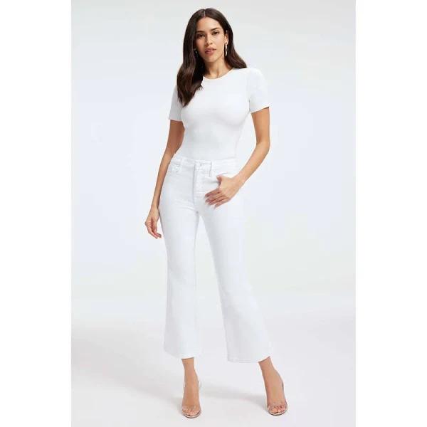 Good American Good Legs Crop Mini Bootcut Jeans | White | Size 18 | Shopbop