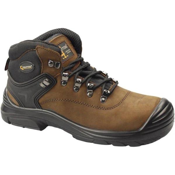 Grafters Mens Super Wide EEEE Fitting Safety Boots Dark Brown 10.5 UK