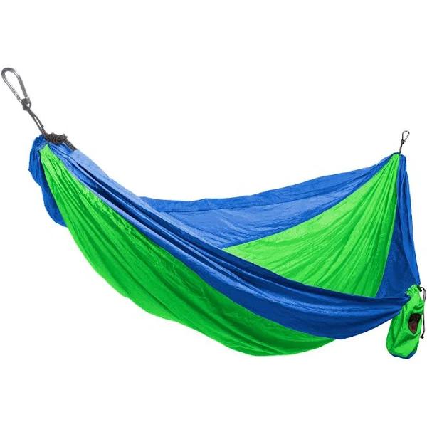 Grand Trunk Double Parachute Nylon Hammock - Blue / Lime Green