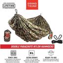 Grand Trunk Double Parachute Nylon Hammock-Woodland Camo