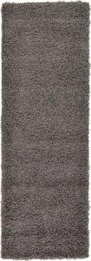 Graphite Gray Solid Shag Rug 6 ft Runner