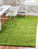 Grass Green Solid Shag Rug 5x8