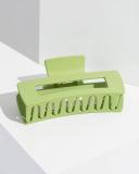 Green Rectangle Matte Claw Clip