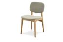 Grey Upholstered Dining Chair, Natural Leg | Kelsey by Castlery