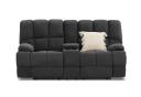 Grey Upholstered Gladiator Fabric 2 Seater Sofa With Console