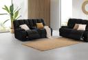 Grey Upholstered Gladiator Fabric 2 Seater Sofa With Console