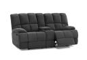 Grey Upholstered Gladiator Fabric 2 Seater Sofa With Console