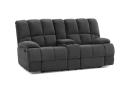 Grey Upholstered Gladiator Fabric 2 Seater Sofa With Console