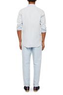 Griffon Linen - Ice Blue Tailored Fit Linen Trousers