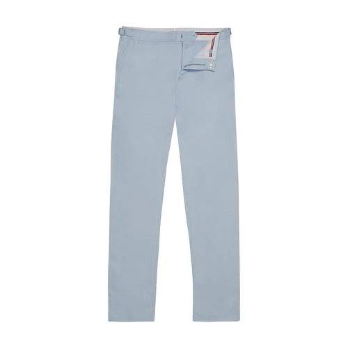 Griffon Linen - Ice Blue Tailored Fit Linen Trousers