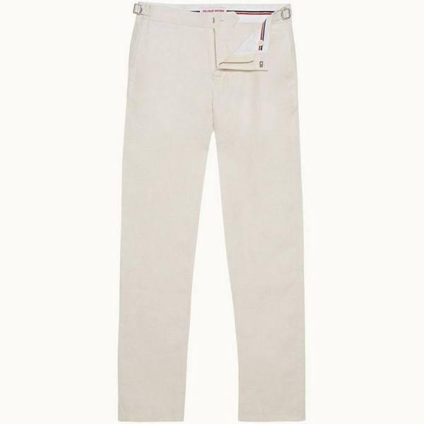 Griffon Linen - White Sand Tailored Fit Linen Trousers
