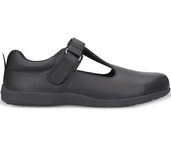 Grosby Girls' Delilah Junior School Shoes - Black AU Size 4 - AfterPay & zipPay Available
