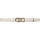Gucci Crystal-embellished Leather Belt - White