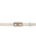 Gucci Crystal-embellished Leather Belt - White