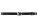 Gucci GG Marmont Belt Palladium-toned Buckle .8 Width Black