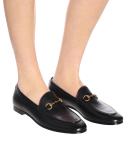 Gucci, Jordaan leather loafers, Women, Black, 34.5, Flats