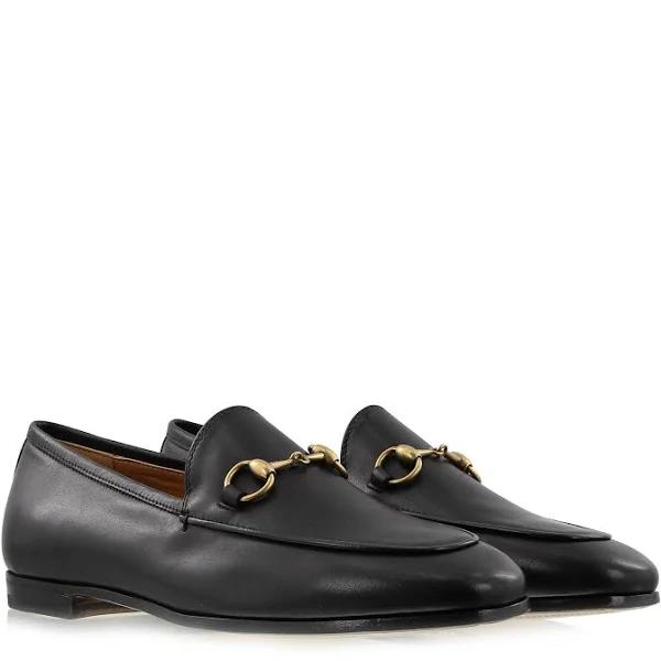 Gucci, Jordaan leather loafers, Women, Black, 37, Flats
