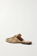 Gucci, Jumbo GG Princetown canvas slippers, Women, Brown, EU 39.5, Flat shoes, Leather