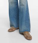 Gucci, Jumbo GG Princetown canvas slippers, Women, Brown, EU 39.5, Flat shoes, Leather