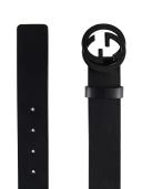 Gucci Leather Belt With Interlocking G Buckle, Size 120