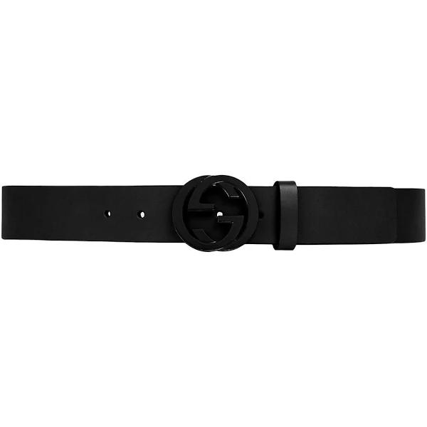 Gucci Leather Belt With Interlocking G Buckle, Size 120