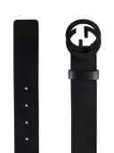 Gucci Leather Belt With Interlocking G Buckle, Size 95
