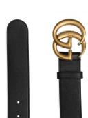 Gucci | Men 40mm GG Gold Buckle Leather Belt Black/Gold 85