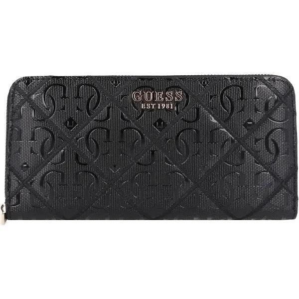 Guess Caddie Large Zip Around Wallet in Black | StrandBags.com