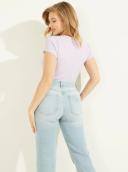 Guess Essential Short Sleeve Karlee Jewel Button Henley in Green M