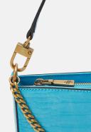 Guess Katey Mini Top Zip Shoulder Bag Croc Bright Blue