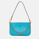 Guess Katey Mini Top Zip Shoulder Bag Croc Bright Blue